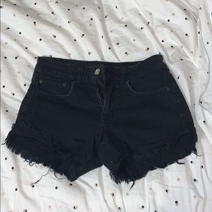 American Eagle Distressed Black Jean Shorts